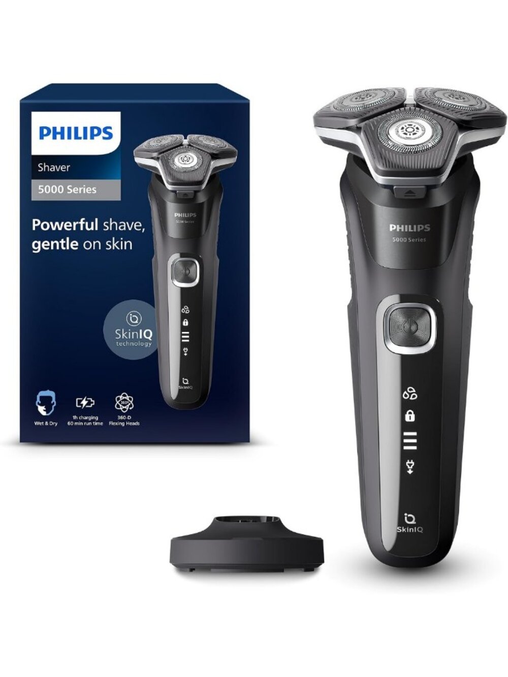 Waterproof Electric Shaver for Men, Wet & Dry Use, Rechargeable with Stand